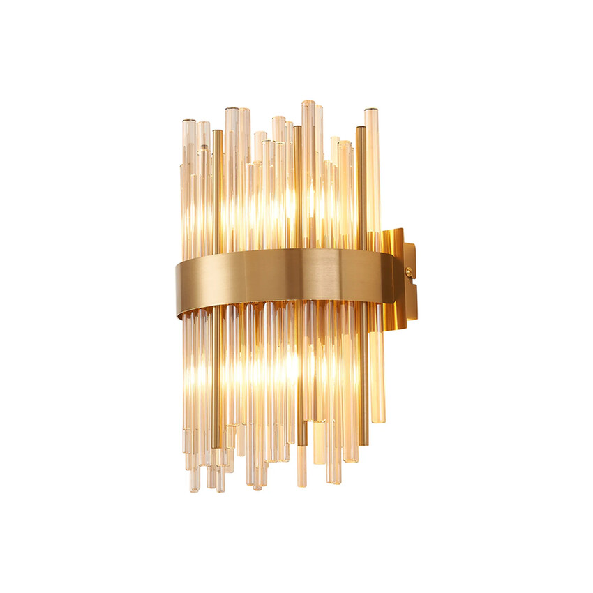 Photograph: Idolite Ohird Brass And Cognac 4 Light Glass Wall Light