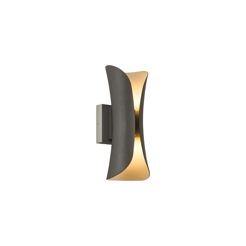 Photograph: Idolite Orchid Modern Anthracite/Silver Outdoor Up And Down Led Wall Light - 3000K - IP65