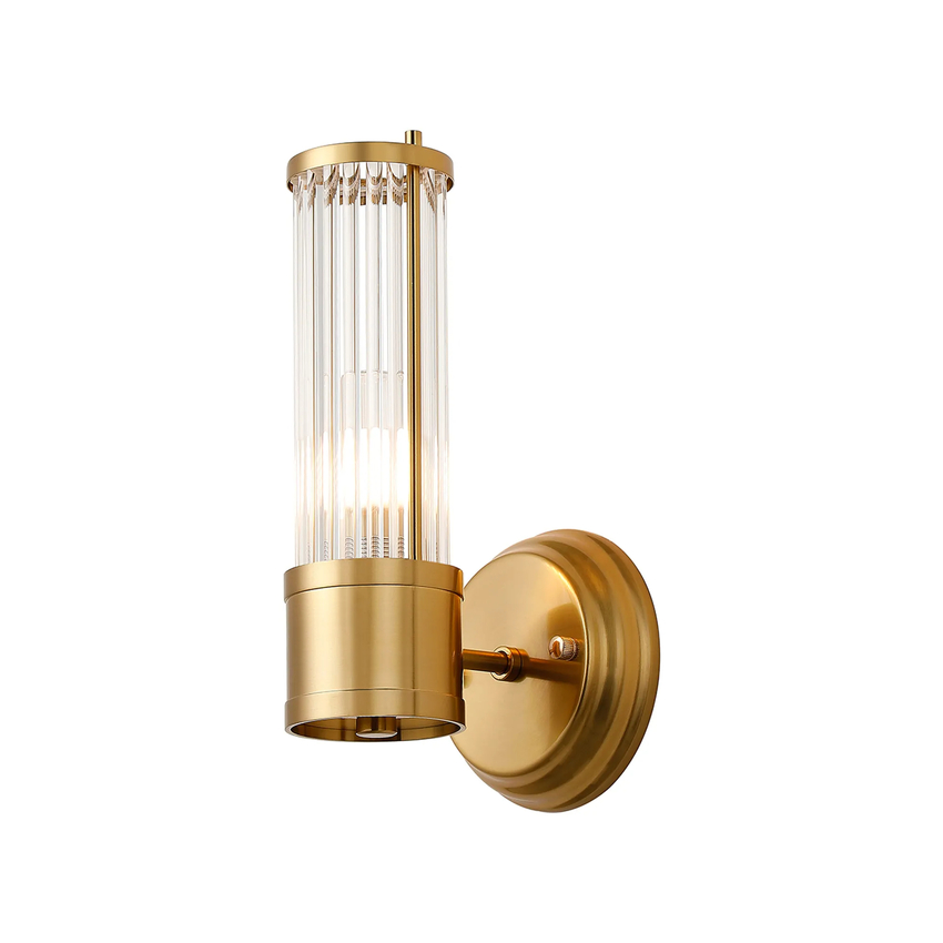 Photograph: Idolite Pearson 1 Light Gold Finish Bathroom Wall Light - IP44