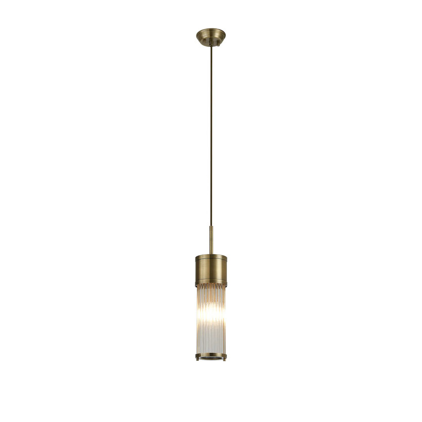 Photograph: Idolite Pearson Bathroom Single Pendant Antique Brass - IP44
