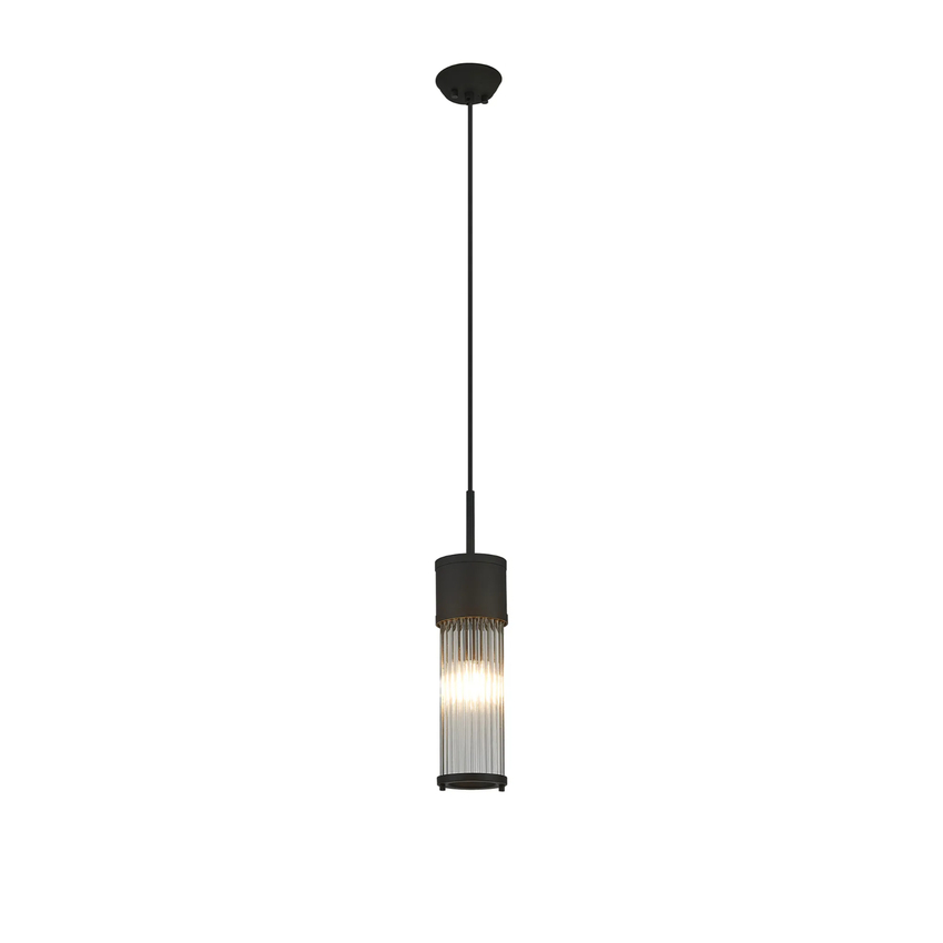 Photograph: Idolite Pearson Bathroom Single Pendant Satin Black - IP44