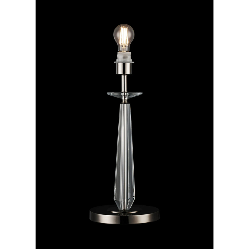 Photograph: Idolite Piti 45cm Polished Nickel Crystal Table Lamp - Switched