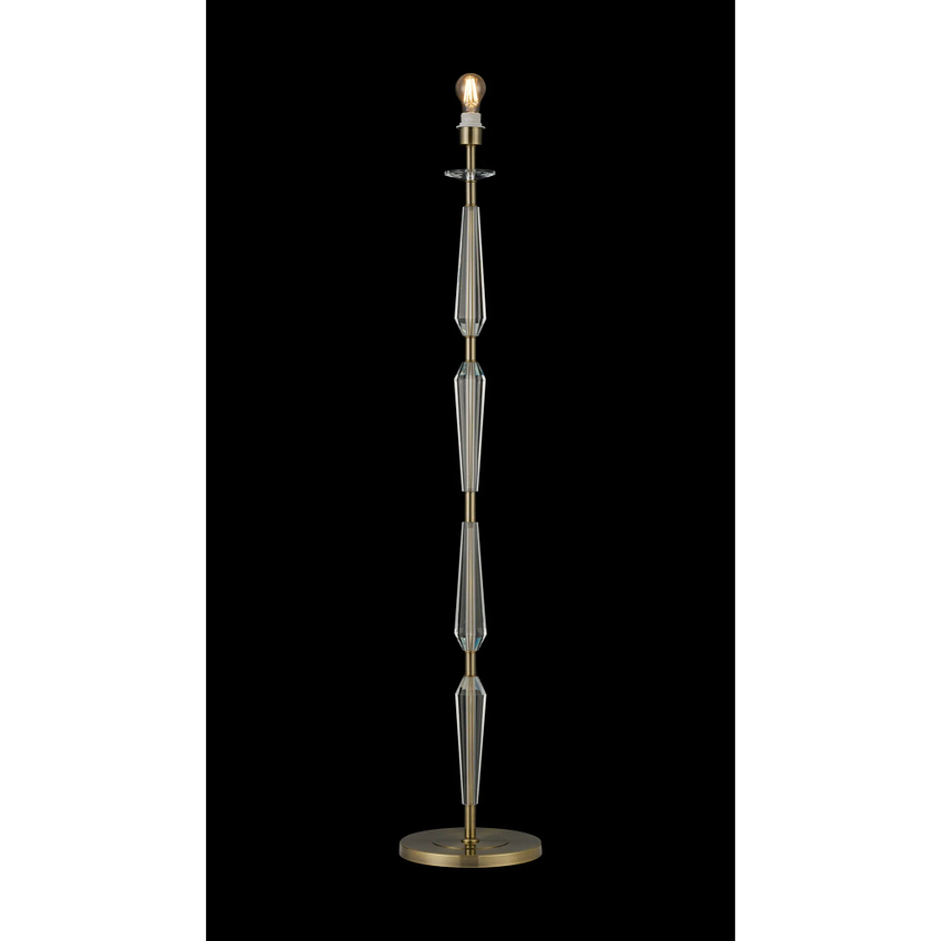 Photograph: Idolite Piti Antique Brass Crystal Floor Lamp - Switched