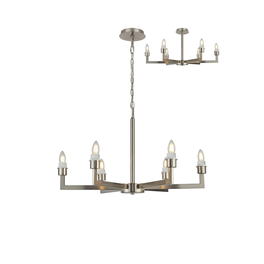 Photograph: Idolite Ruari Satin Nickel 6 Light Pendant (Frame Only)