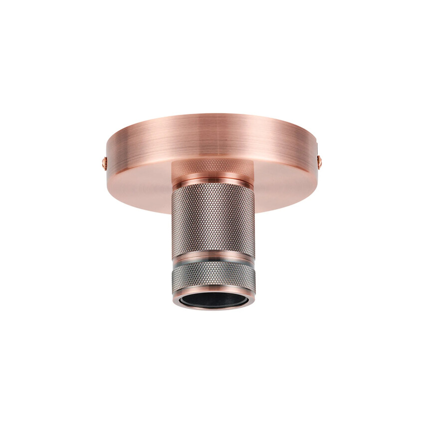 Photograph: Idolite Rumi Antique Copper Finish Knurled Semi-Flush Ceiling Rose