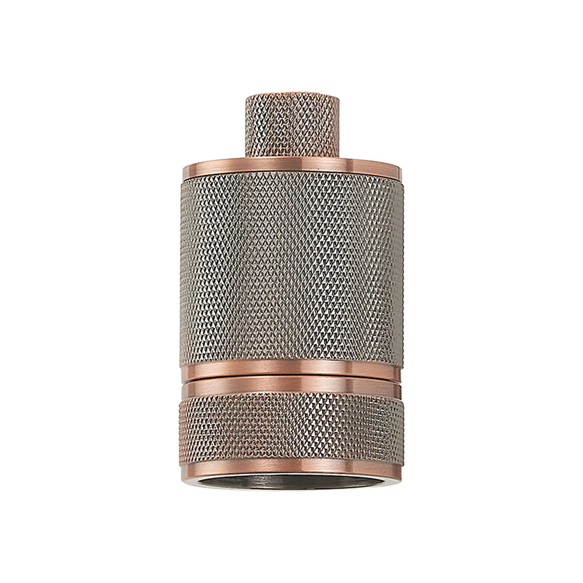 Photograph: Idolite Rumi Antique Copper Knurled Lampholder - E27