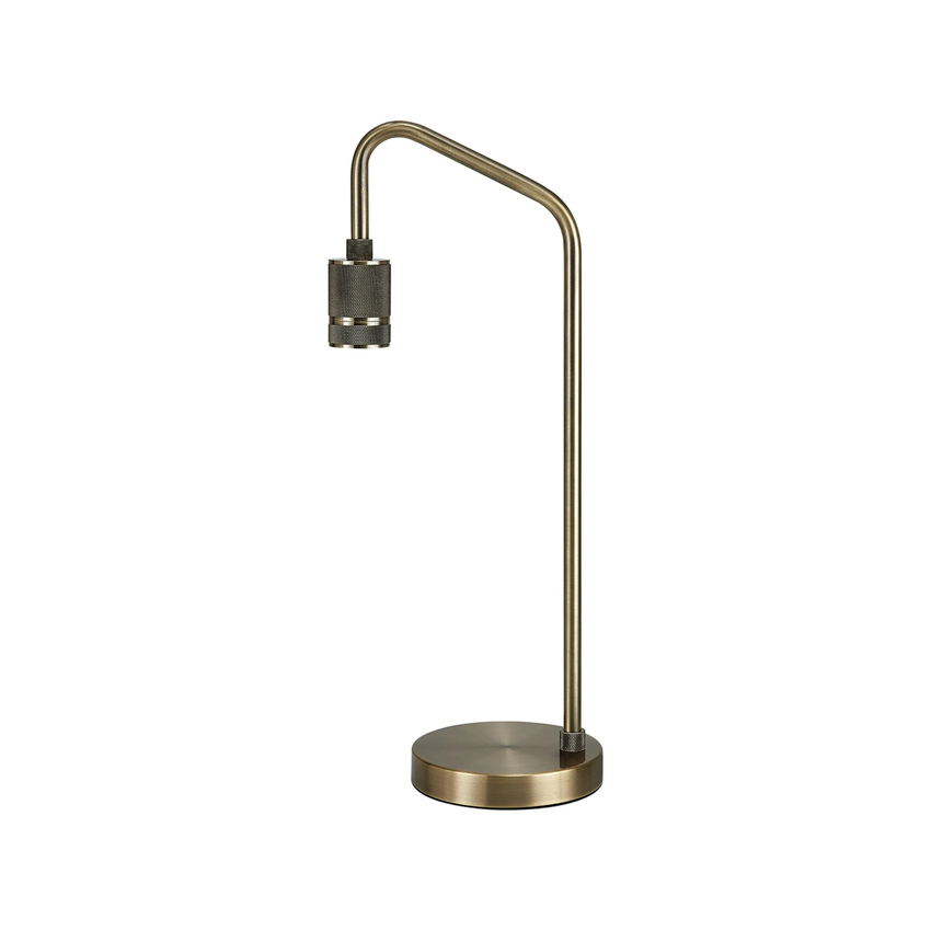 Photograph: Idolite Rumi Knurled Antique Brass Table Lamp Complete With In-Line Switch