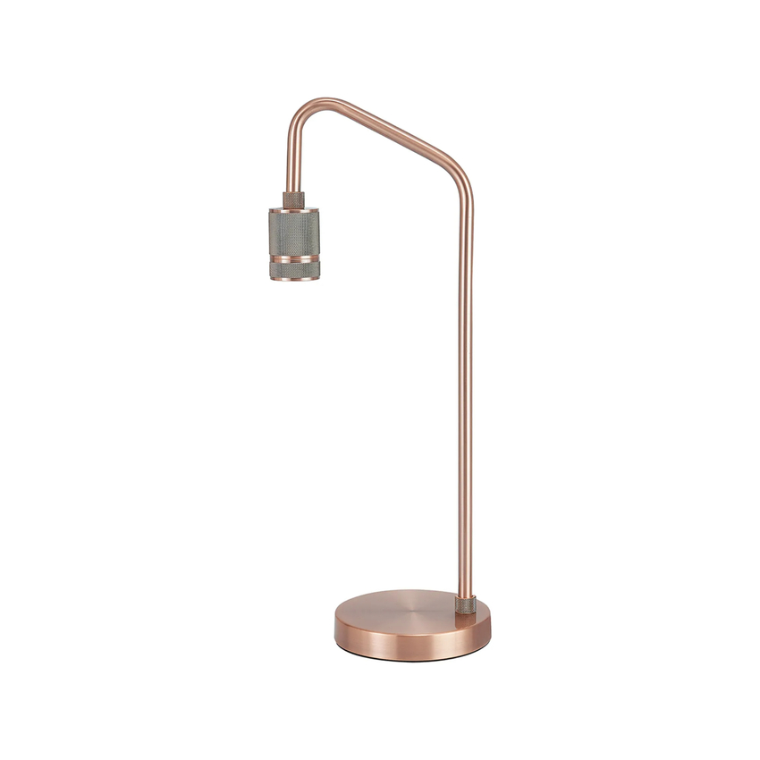 Photograph: Idolite Rumi Knurled Antique Copper Table Lamp Complete With In-Line Switch