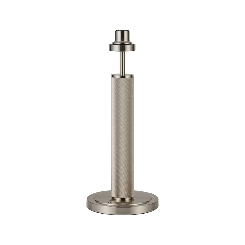 Photograph: Idolite Rumi Knurled Large Satin Nickel Table Lamp 54cm - Switched
