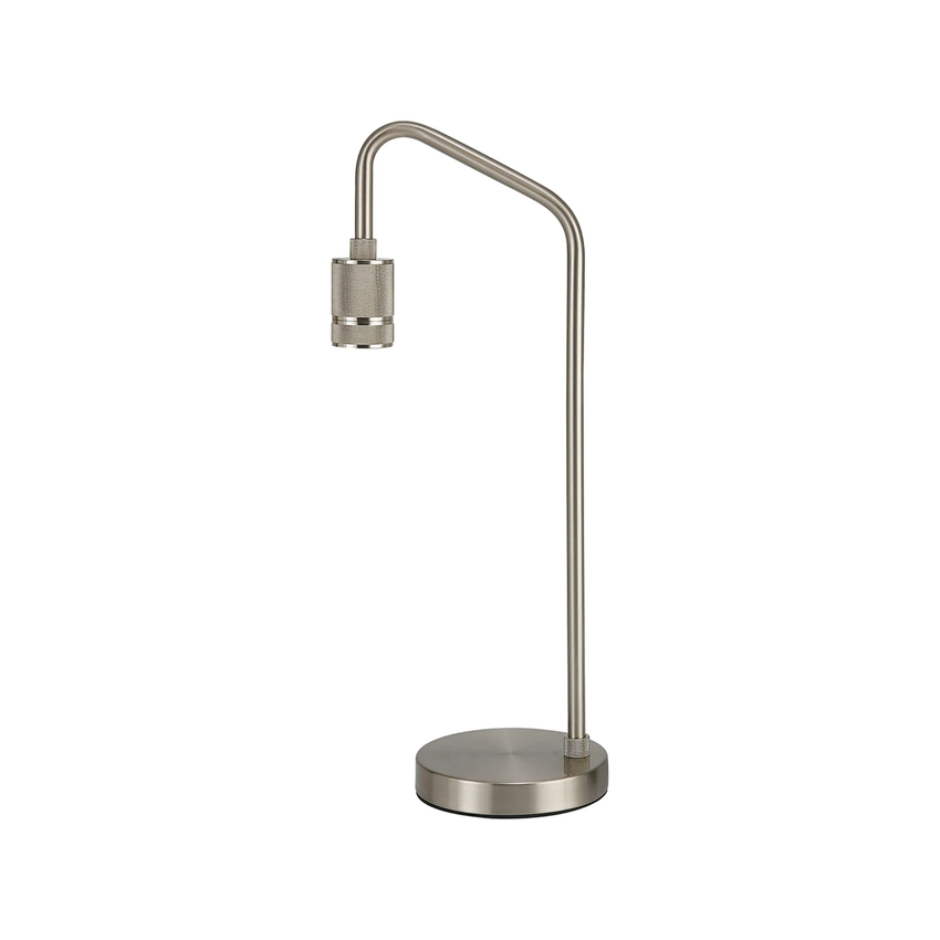 Photograph: Idolite Rumi Knurled Satin Nickel Table Lamp Complete With In-Line Switch