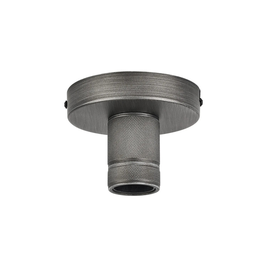 Photograph: Idolite Rumi Pewter Knurled Semi-Flush Ceiling Rose