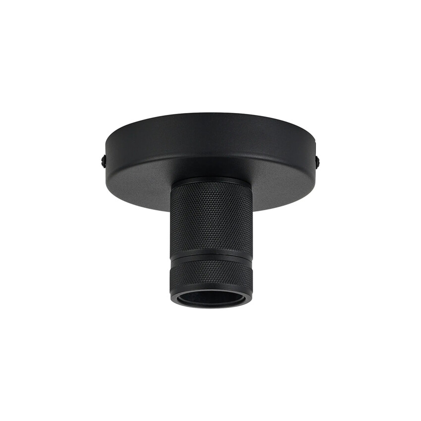 Photograph: Idolite Rumi Satin Black Knurled Semi-Flush Ceiling Rose