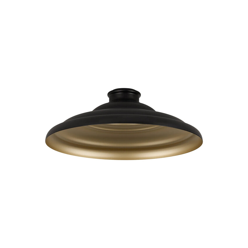 Photograph: Idolite Sejal Round Tiered Metal Lampshade: Satin Black/Gold
