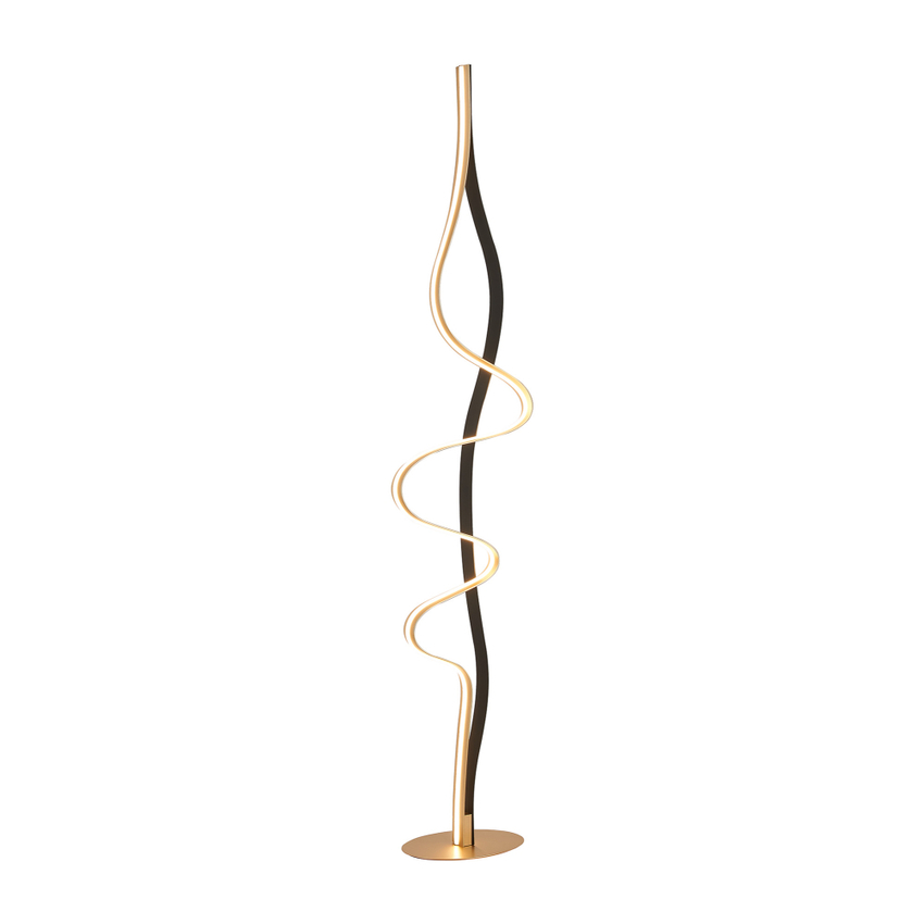 Photograph: Idolite Sleek Black & Gold Floor Standing Lamp, 36W LED, In-Line Dimmer, 3000K