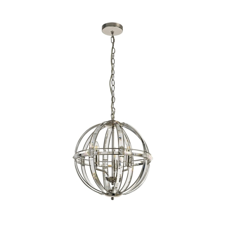 Photograph: Idolite Smoky Polished Nickel Finish 3 Light Round Pendant