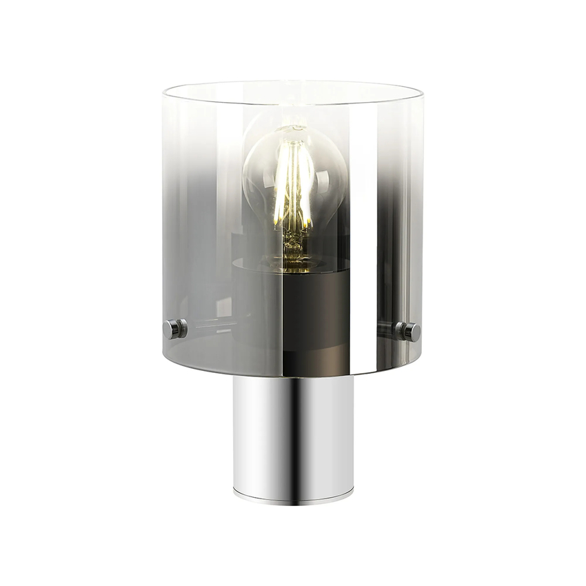 Photograph: Idolite Snowdon Table Lamp In Polished Nickel With Smoke Ombre Glass Shade