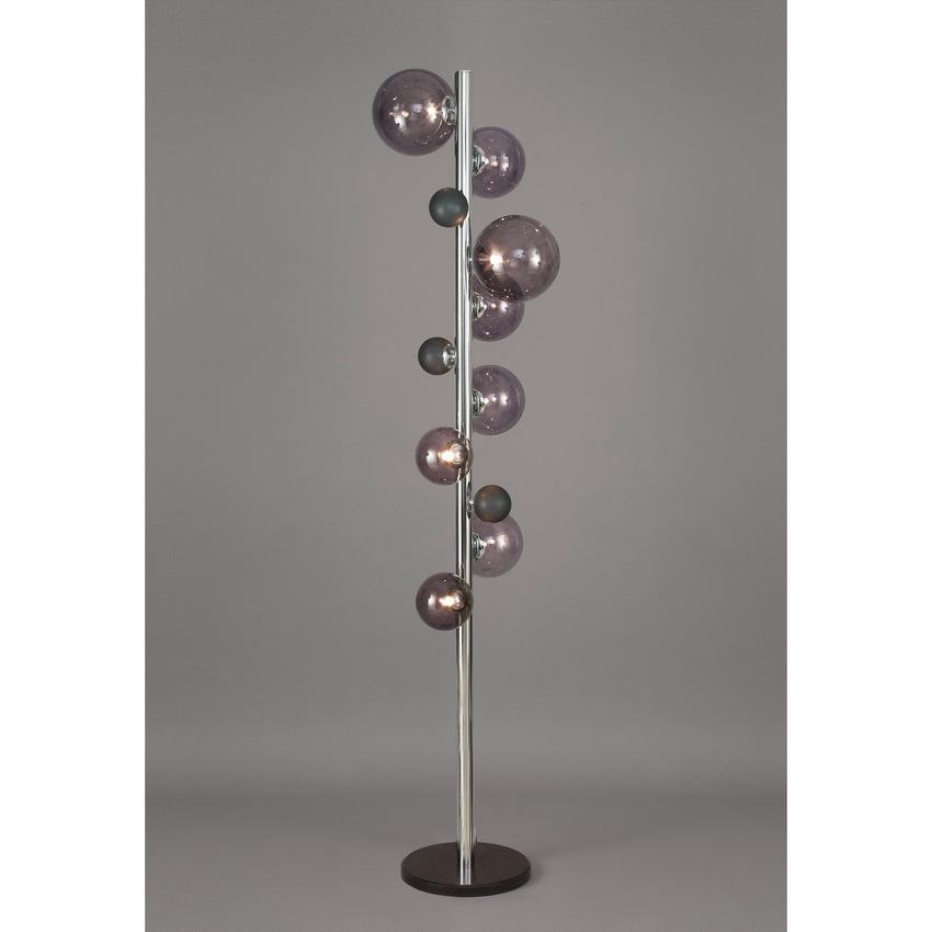 Photograph: Idolite Stockwell Polished Chrome/Smoked 8 Light Floor Lamp