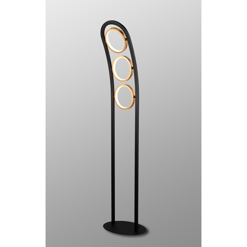 Photograph: Idolite Tacita 3 Light Led Floor Lamp In Satin Black/Gold