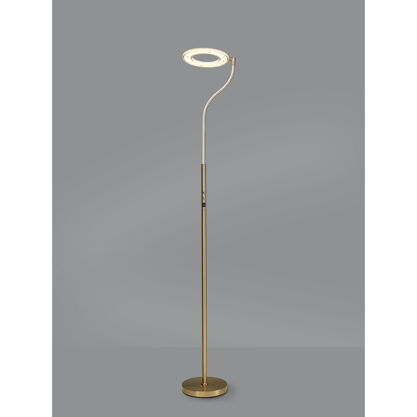 Photograph: Idolite Thompson Satin Gold Led Floor Light Complete With Touch Dimmer - 3000K