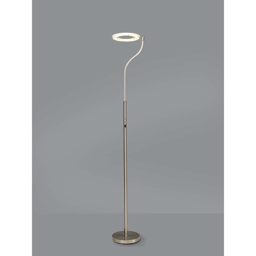 Photograph: Idolite Thompson Satin Nickel Led Floor Light Complete With Touch Dimmer - 3000K