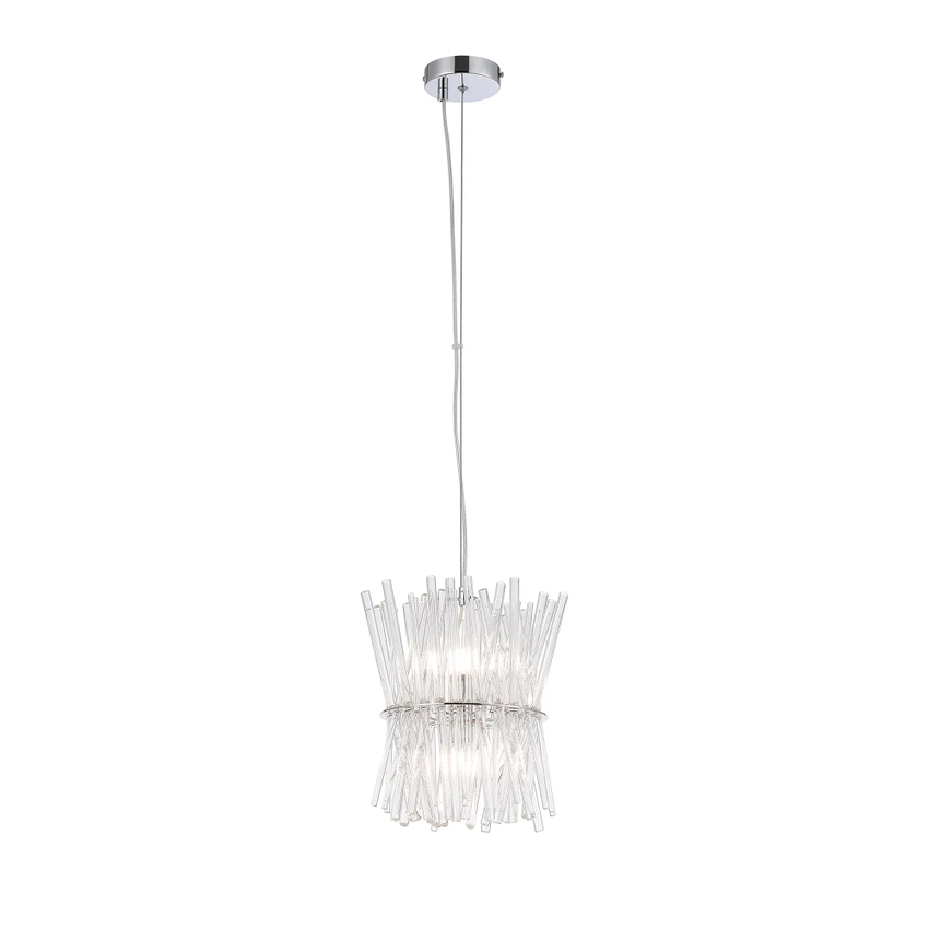 Photograph: Idolite Tiemada 25cm 2 Light G9: Pendant Round: Polished Chrome/Clear