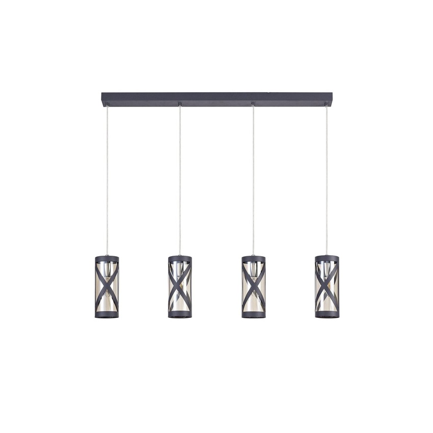 Photograph: Idolite Ural Matt Grey Finish 4 Light Bar Pendant