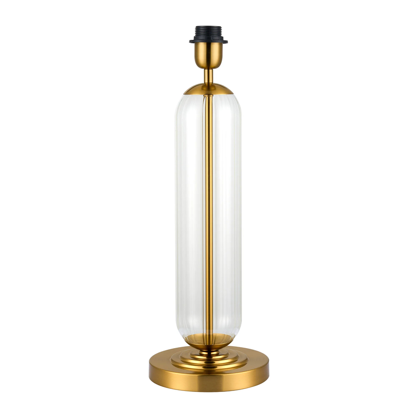 Photograph: Idolite Var Gold Tubular Table Lamp Complete With Clear Fade Glass Column