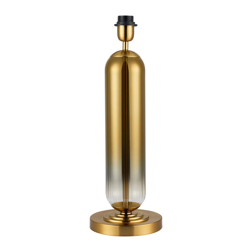 Photograph: Idolite Var Gold Tubular Table Lamp Complete With Gold Fade Glass Column