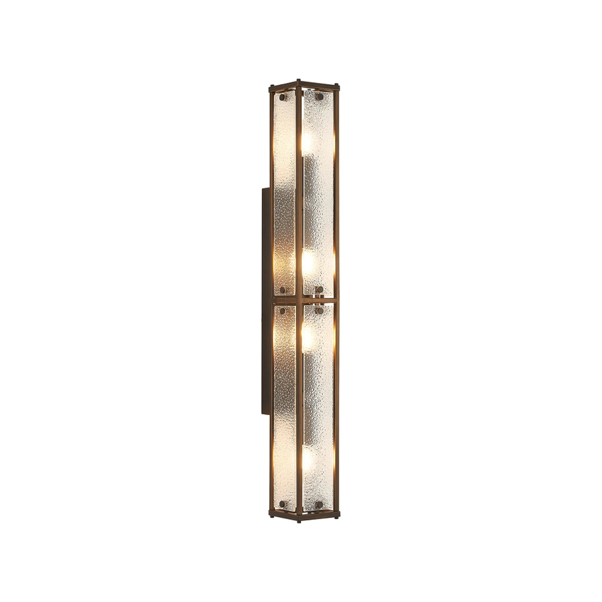 Photograph: Idolite Vault 75cm 4 Light Rectangular Bathroom Wall Light Painted Bronze/Clear Diamond Pattern (C) Glass - IP44