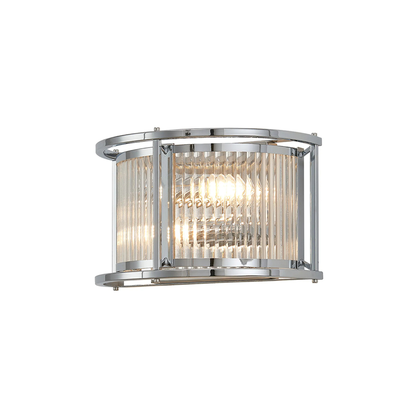 Photograph: Idolite Waine 2 Light Wall Lamp Polished Chrome/Clear Glass