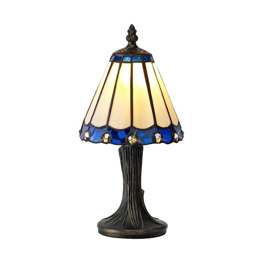 Photograph: Idolite Wimbledon Cream/Blue/Black/Gold Table Lamp