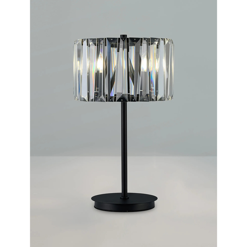 Photograph: Idolite Windsor 3 Light Satin Black Crystal Table Lamp