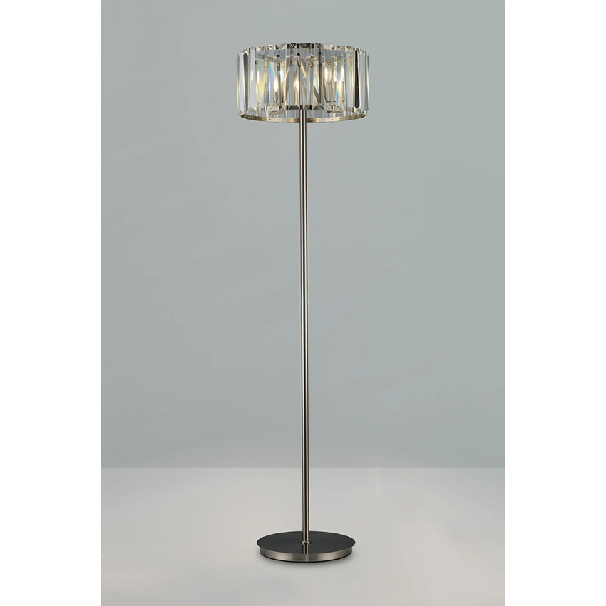 Photograph: Idolite Windsor 4 Light Satin Nickel Crystal Floor Lamp