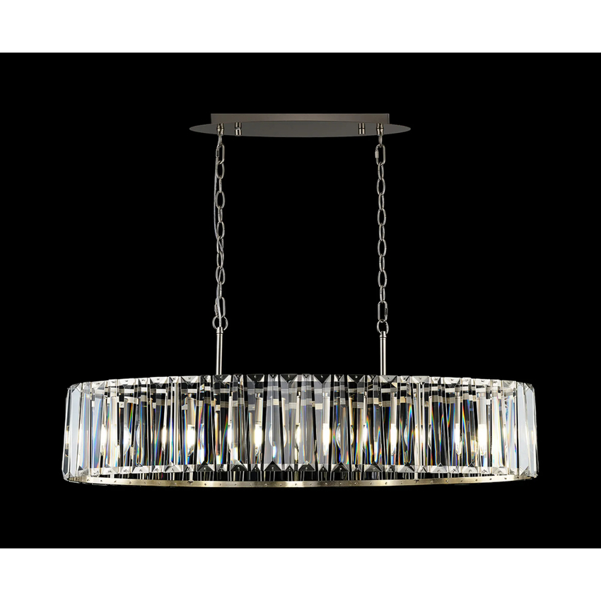 Photograph: Idolite Windsor Satin Nickel Linear 7 Light Crystal Pendant Light - 90cm
