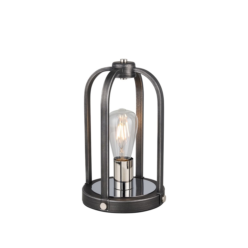 Photograph: Idolite Zala Pewter And Polished Nickel 1 Light Table Lamp