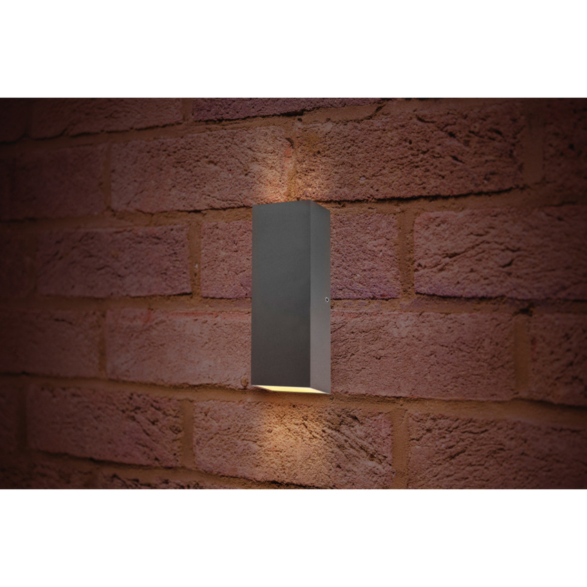 Photograph: Integral Led Grey Up And Down Exterior Led Wall Light - IP54 - 3000K