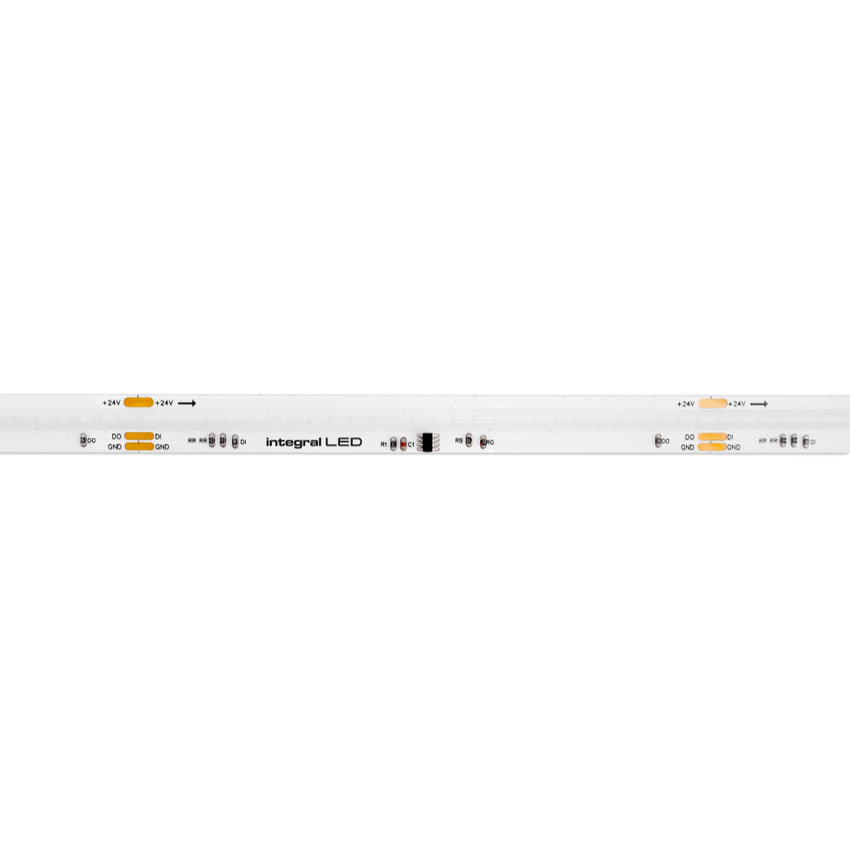 Photograph: Integral RGB Premium Digital Chasing 10W Per Metre Colour Change Led Strip 10MM 5 Metre Roll - 24V - IP20