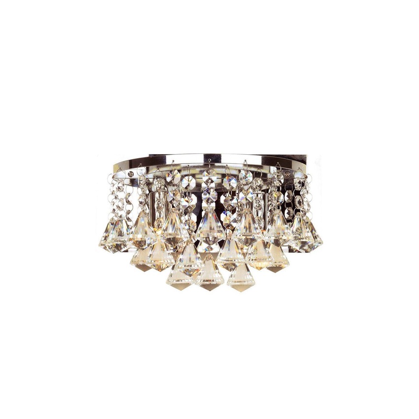 Photograph: Isabella Polished Chrome 2 Light Crystal Wall Light With Hexagonal Droppers