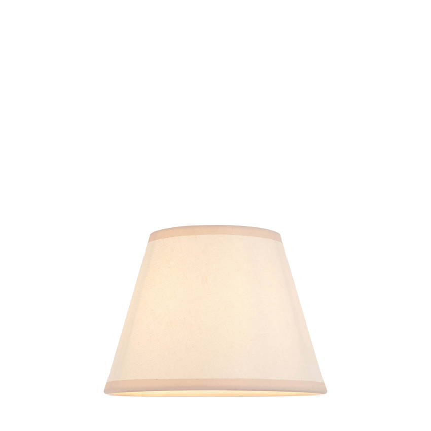 Photograph: Ivy Tapered Vintage White & Almond 20cm White Fabric Lampshade - E14/E27/B22 With Fixed Metal Gimbal