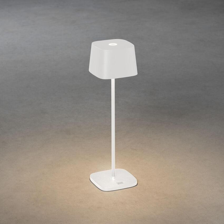 Photograph: Konstsmide Capri White Exterior Usb Portable Outdoor Table Lamp - IP54 - 2700K/3000K