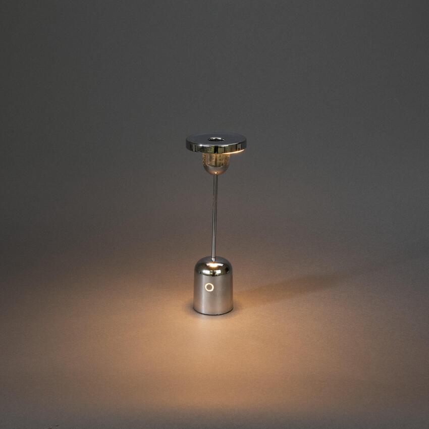 Photograph: Konstsmide Cassis Silver Portable led Table Lamp For Outdoors - IP54 - 2700K/3000K