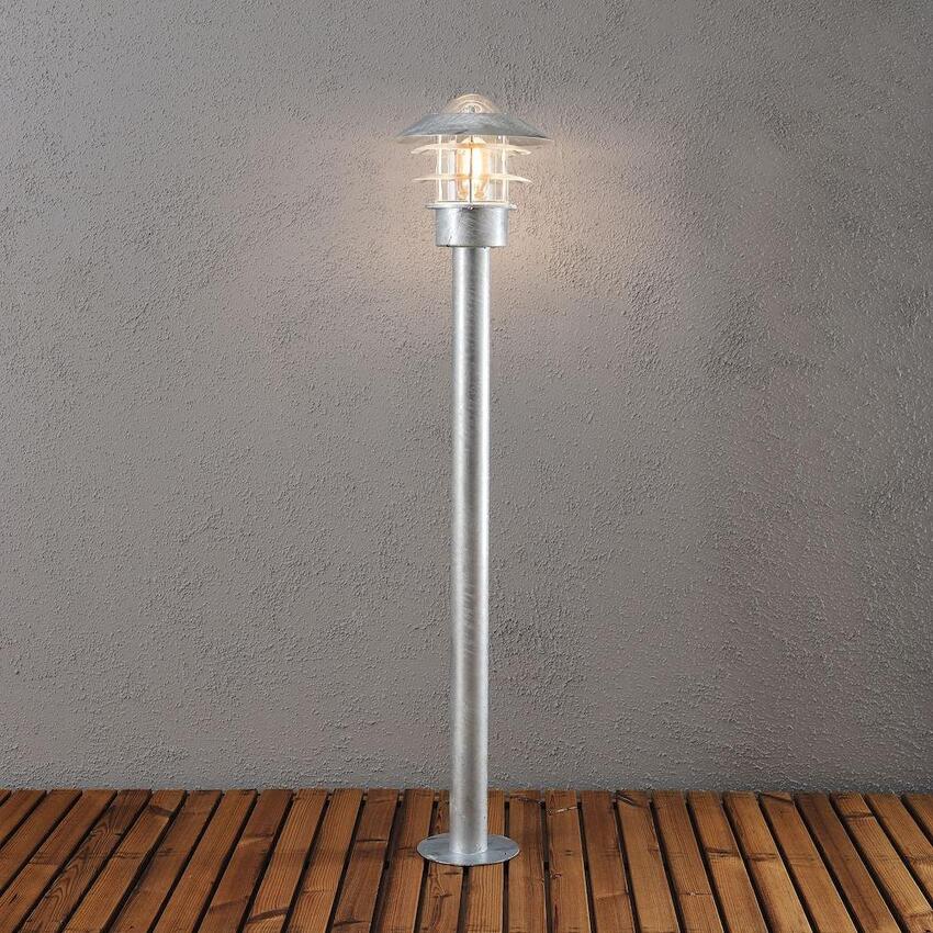 Photograph: Konstsmide Modena Galvanised Steel Exterior Post Lamp Complete With Clear Glass