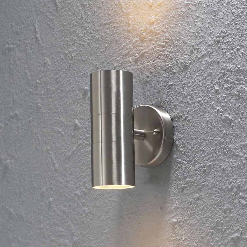 Photograph: Konstsmide Modena Stainless Steel Up And Down Exterior Wall Light