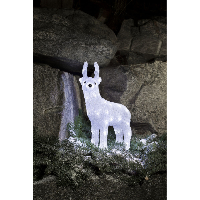 Photograph: Konstsmide Outdoor Reindeer 38cm In White Complete With Transformer