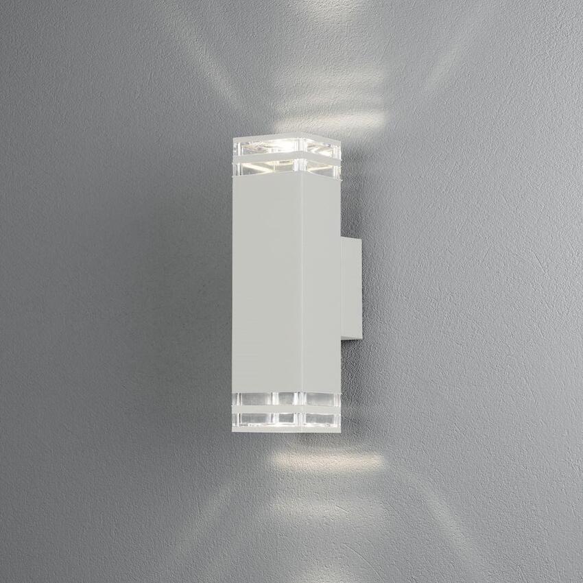 Photograph: Konstsmide Pollux Matt White Up And Down Large Exterior Wall Light