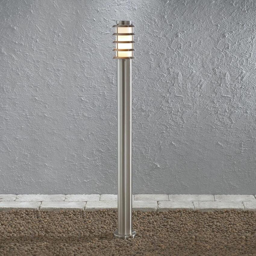 Photograph: Konstsmide Trento Stainless Steel Exterior Post Lamp Complete With Opal Acrylic Lens