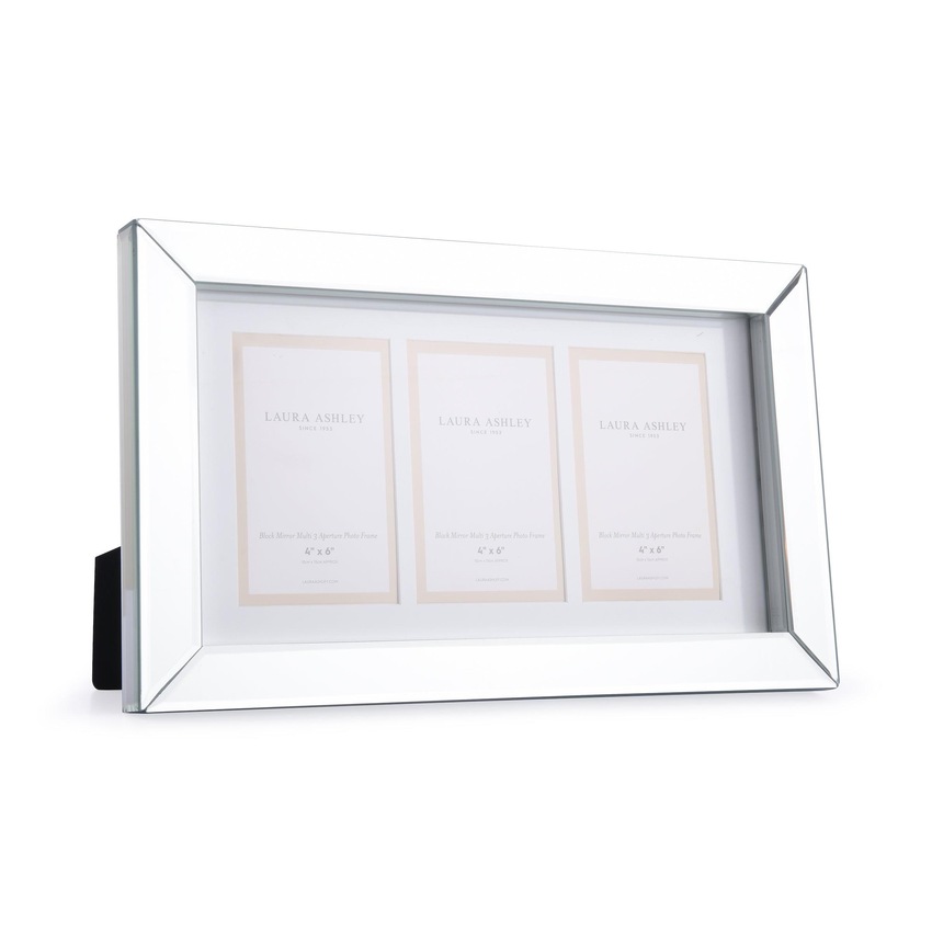 Photograph: Laura Ashley 3 Block Aperture Photo Frame With Mirrored Edges - 3x 4x6