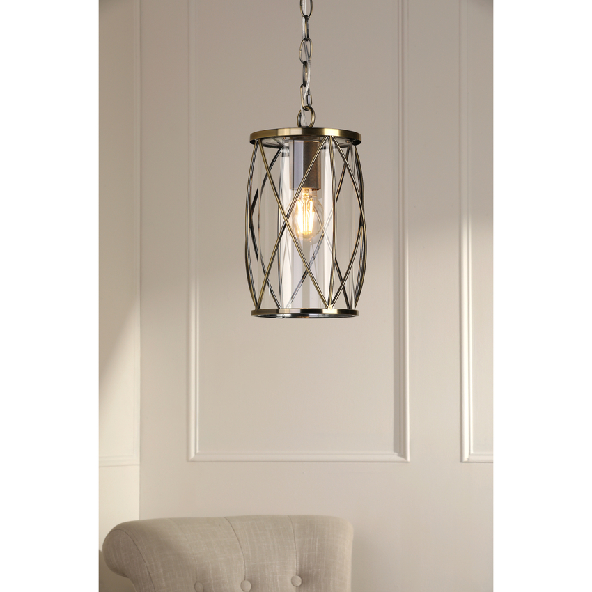 Photograph: Laura Ashley Beckworth Ceiling Lantern Antique Brass and Glass