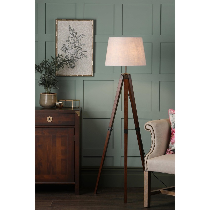 Photograph: Laura Ashley Burdale Tripod Floor Lamp In Dark Wood - base Only - LA3756218-Q