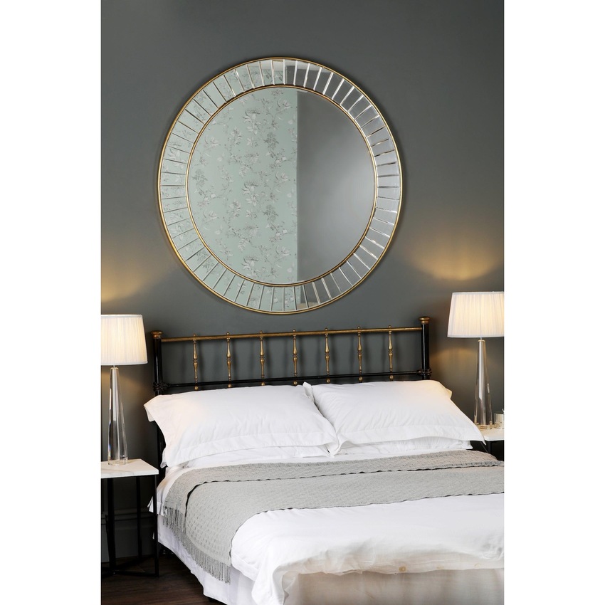 Photograph: Laura Ashley Clemence Large Round Mirror With Gold Leaf Detail